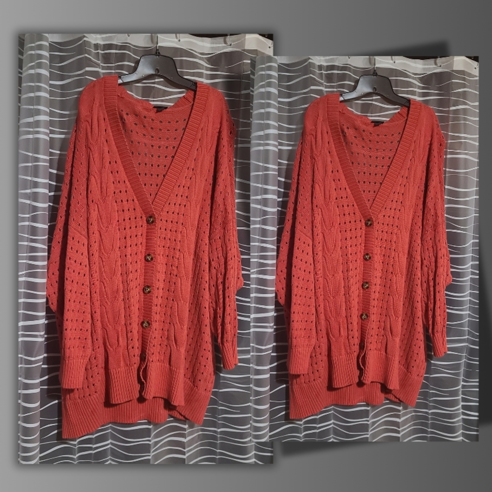 Torrid Red Knit Button Cardigan